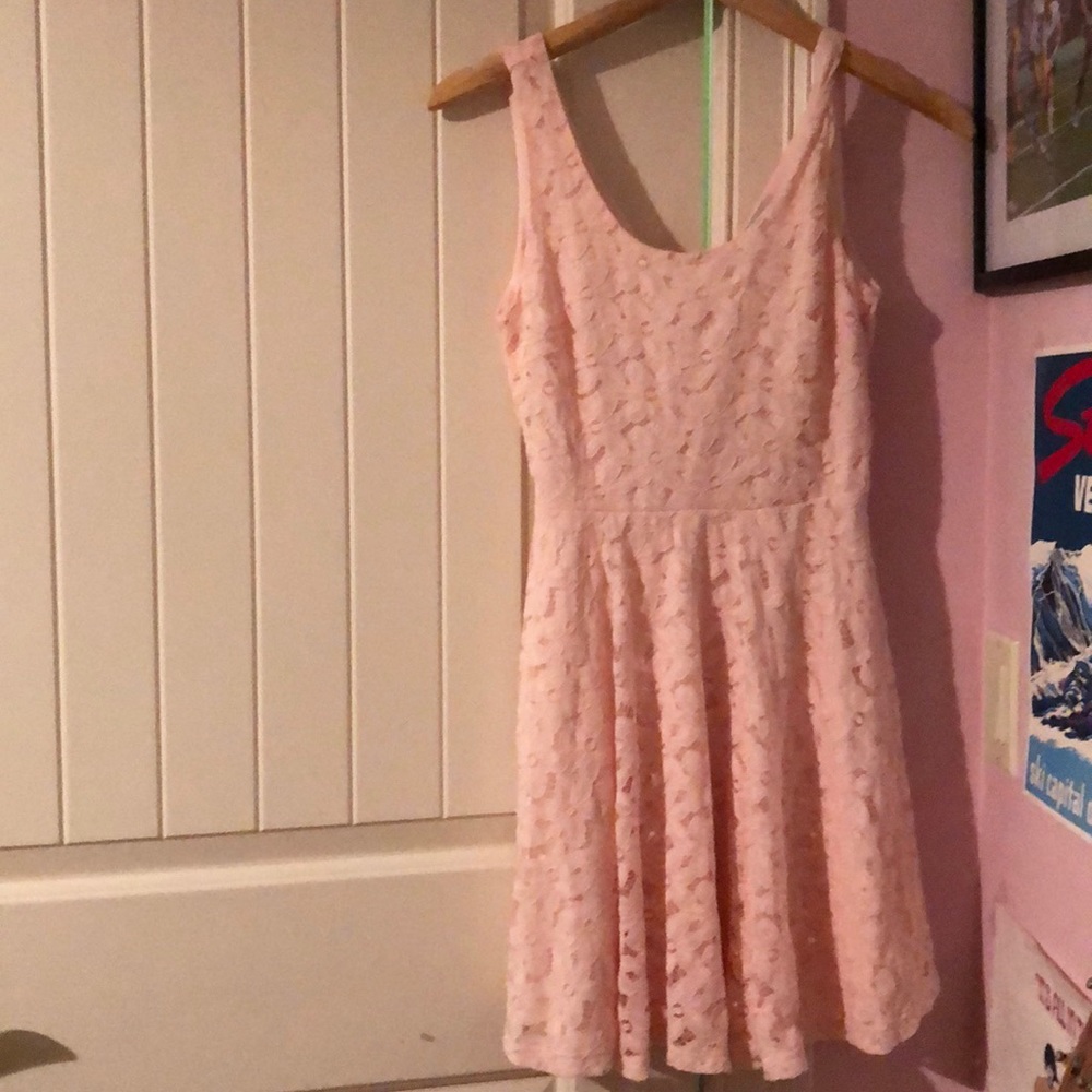 Pink dress with flower pattern